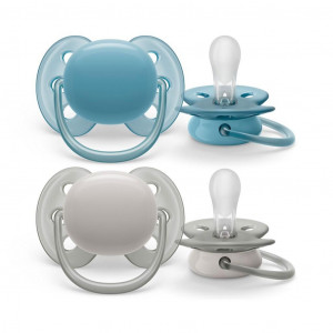 Cumlík Avent Ultra Soft 6-18m 2ks/Modrý&sivý